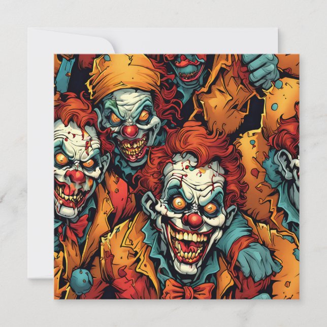 Cartes Pour Fêtes Annuelles Halloween clown effrayant (Devant)