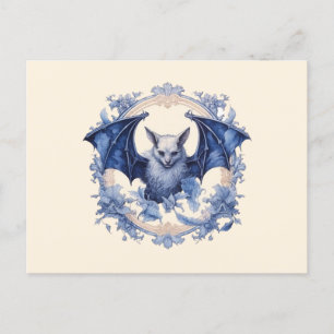 Cartes Pour Fêtes Annuelles Halloween déplaisante en chauve-souris bleue et no