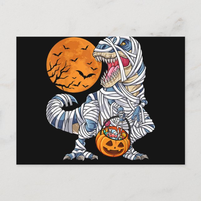 Cartes Pour Fêtes Annuelles Halloween Dinosaur T rex Citrouille maman (Devant)