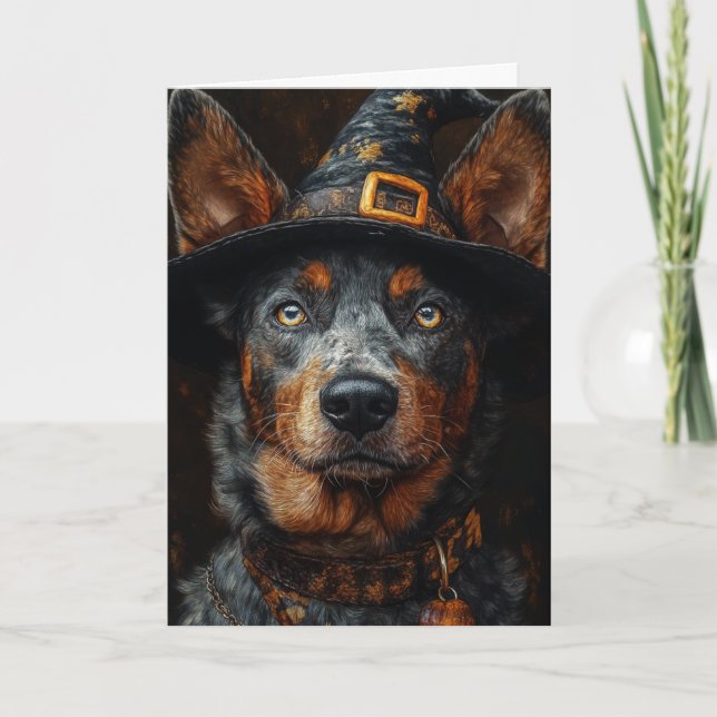 Cartes Pour Fêtes Annuelles Halloween du chien de bétail (Devant)