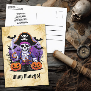 Cartes Pour Fêtes Annuelles Halloween éffrayant Pirate de squelette
