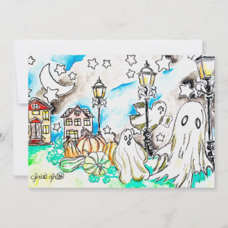 Cartes Pour Fêtes Annuelles Halloween Ghost Print