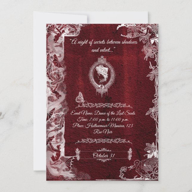 Cartes Pour Fêtes Annuelles Halloween Gothic Romance (Devant)