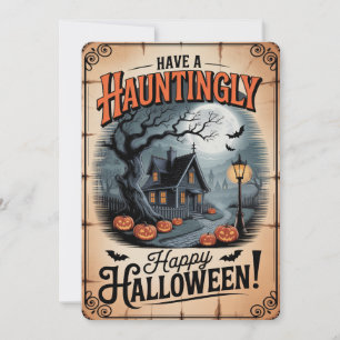 Cartes Pour Fêtes Annuelles Halloween "Honnêtement heureux" Maison Éffrayante
