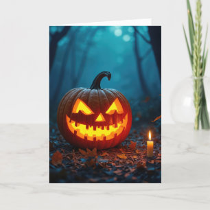 Cartes Pour Fêtes Annuelles Halloween Jack-o-lanterne dans Éffrayant Woods