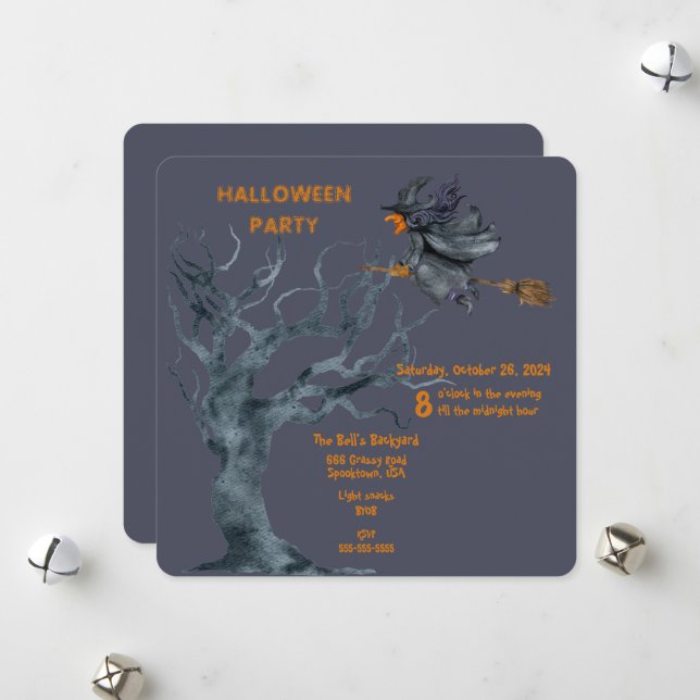 CARTES POUR FÊTES ANNUELLES HALLOWEEN JARDIN (Devant/Arrière en situation)