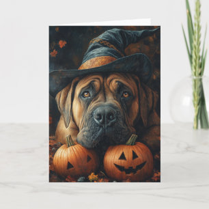 Cartes Pour Fêtes Annuelles Halloween Mastiff Witch