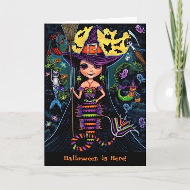 Cartes Pour Fêtes Annuelles Halloween Mercats Mercats Mercats Fantômes Citroui (Devant)