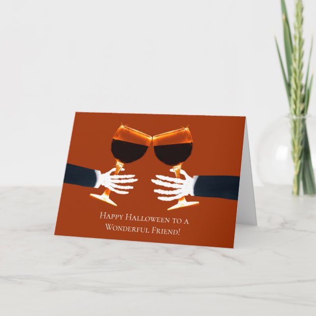 Cartes Pour Fêtes Annuelles Halloween pour Ami Humour vin drôle (Devant)