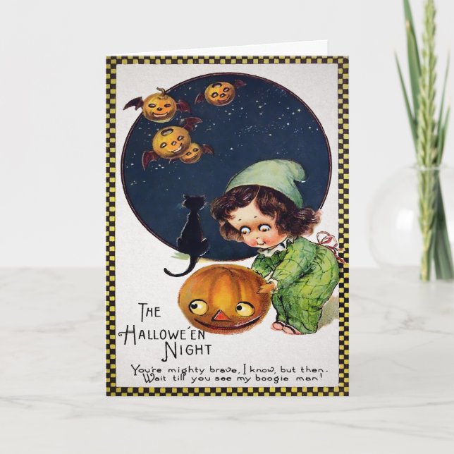 Cartes Pour Fêtes Annuelles Halloween rétro Déplaisant yeux (Devant)