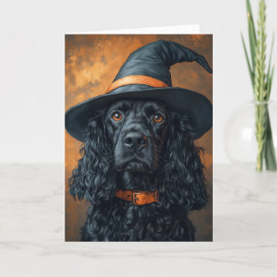 Cartes Pour Fêtes Annuelles Halloween sorcière Cocker