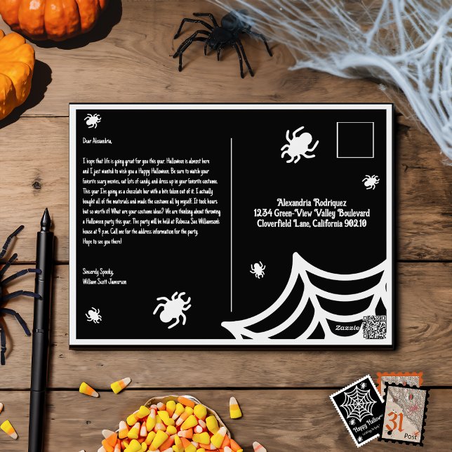 Cartes Pour Fêtes Annuelles Halloween Spiderweb personnalisé (Créateur téléchargé)