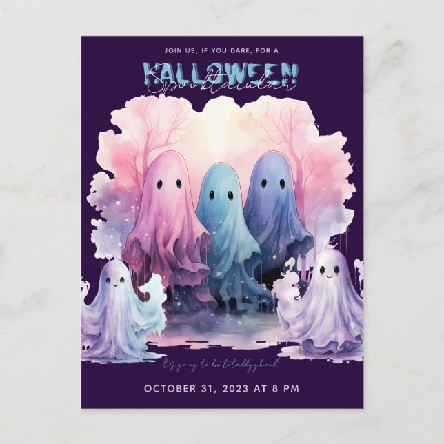 Cartes Pour Fêtes Annuelles Halloween Spooktacular Ghouls Party (Devant)