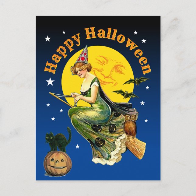 Cartes Pour Fêtes Annuelles Halloween vintage (Devant)