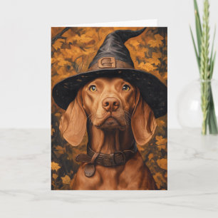 Cartes Pour Fêtes Annuelles Halloween Vizsla Witch