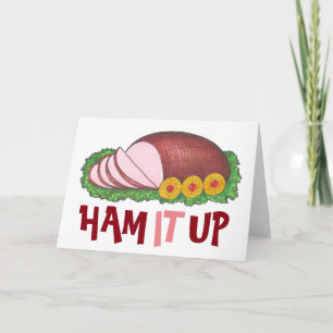 Cartes Pour Fêtes Annuelles HAM IT UP Noël Dîner de Noël Dîner de Noël Drôle c
