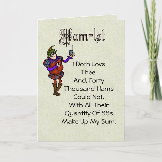 Cartes Pour Fêtes Annuelles Ham Radio Hamlet Citation Love Valentine Card (Devant)