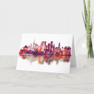 Cartes Pour Fêtes Annuelles Hambourg Allemagne Skyline
