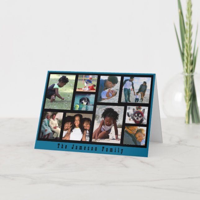Cartes Pour Fêtes Annuelles HAMbWG - Collage photo avec cadre noir (Devant)