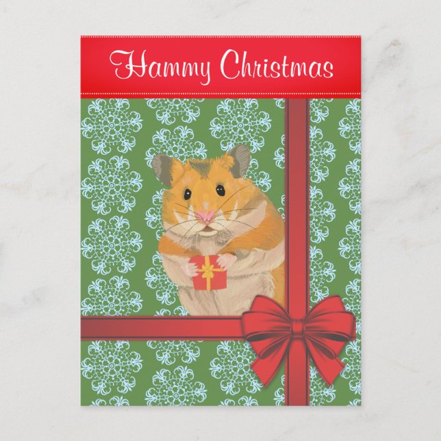 Cartes Pour Fêtes Annuelles Hammy Christmas Hamster Noël (Devant)