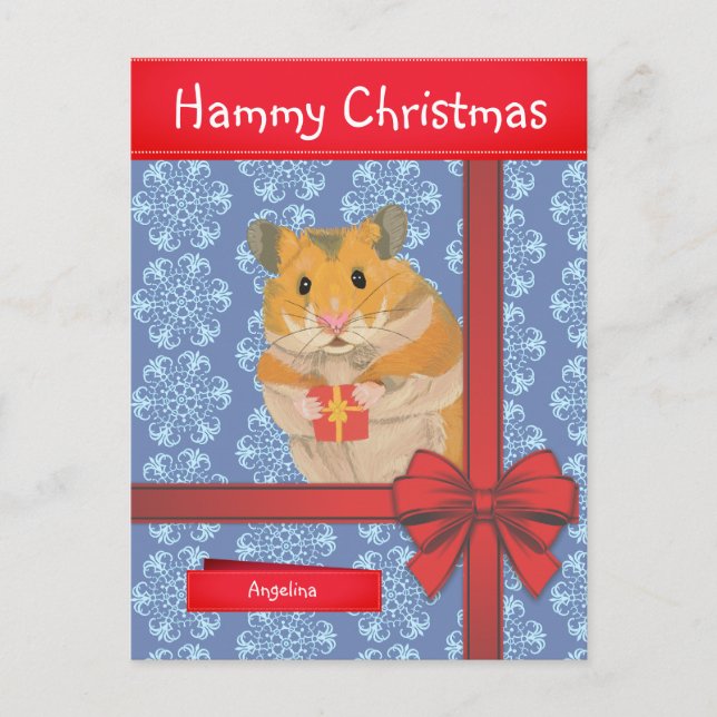Cartes Pour Fêtes Annuelles Hammy Christmas Hamster Noël (Devant)