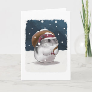 Cartes Pour Fêtes Annuelles Hamster Père Noël