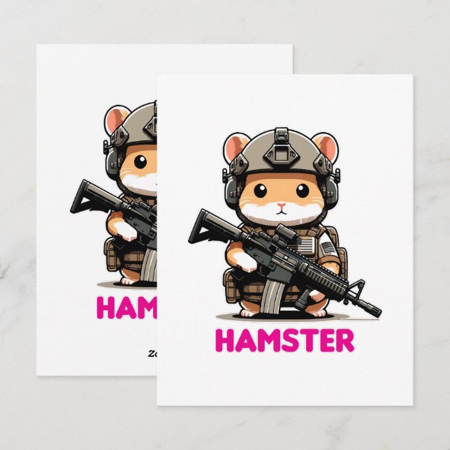 Cartes Pour Fêtes Annuelles Hamster tactique (Devant / Derrière)