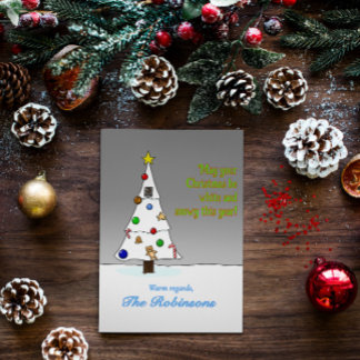 Cartes Pour Fêtes Annuelles Hand Drawn Snowy Christmas Tree