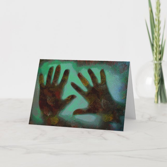 Cartes Pour Fêtes Annuelles Handprints (Devant)