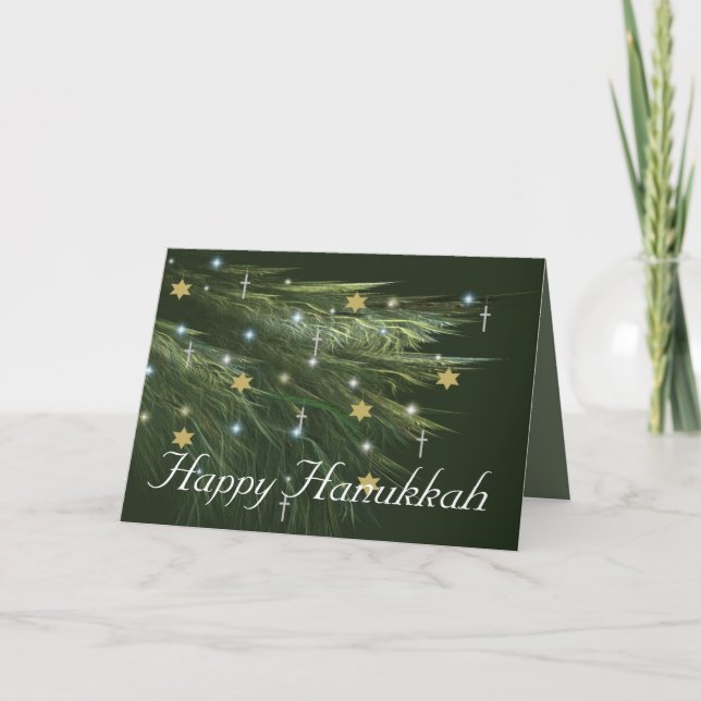 CARTES POUR FÊTES ANNUELLES HANOUKKA BUSH (Devant)