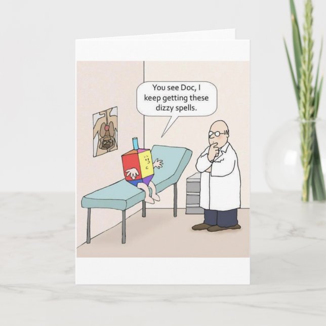 Cartes Pour Fêtes Annuelles Hanoukka Dreidel Doctor Funny Greeting Card (Devant)