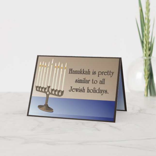 Cartes Pour Fêtes Annuelles Hanoukka drôle (Devant)