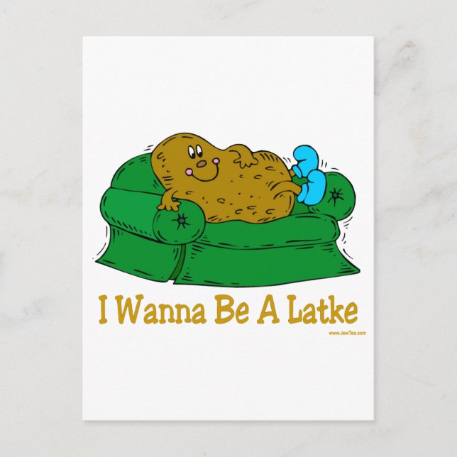 CARTES POUR FÊTES ANNUELLES HANOUKKA FUNNY DONNE "JE VEUX ÊTRE UN DERNIER" (Devant)
