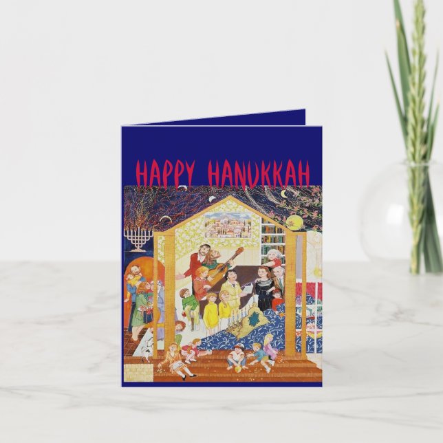 CARTES POUR FÊTES ANNUELLES HANOUKKA HEUREUX (Devant)