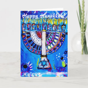 Cartes Pour Fêtes Annuelles Hanoukka heureux ! Menorah