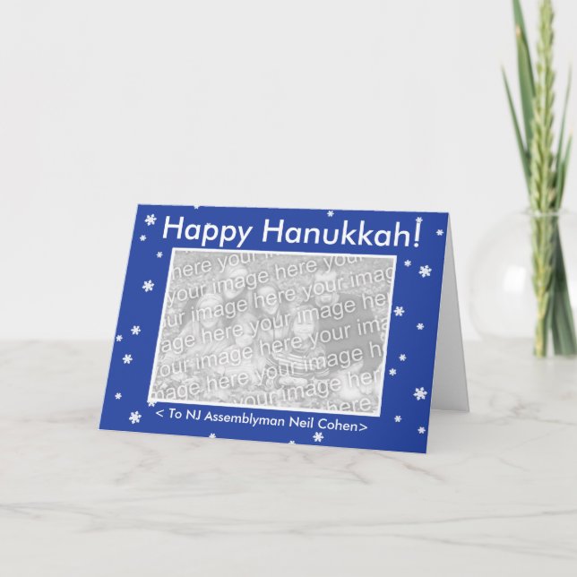 Cartes Pour Fêtes Annuelles HANOUKKA HEUREUX ! Personnalisable mon chien vote (Devant)