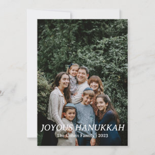 Cartes Pour Fêtes Annuelles Hanoukka joyeux Photo de famille Hanoukka simple
