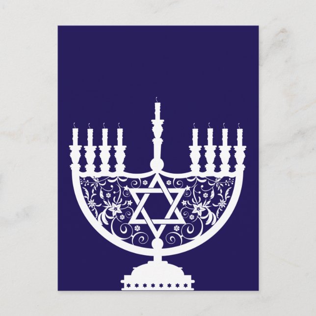 Cartes Pour Fêtes Annuelles Hanoukka Menorah (Devant)
