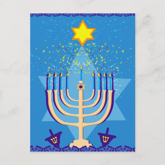 Cartes Pour Fêtes Annuelles hanoukka menorah (Devant)