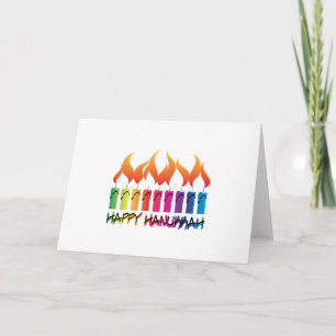 Cartes Pour Fêtes Annuelles Hanoukka Rainbow Menorah