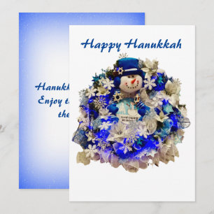 Cartes Pour Fêtes Annuelles Hanoukka Star moderne de David Snowman Wreath