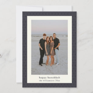 Cartes Pour Fêtes Annuelles Hanoukka Star moderne Elegant Navy Blue Photo