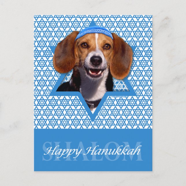Cartes Pour Fêtes Annuelles Hanoukka Star of David - Beagle (Devant)