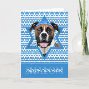 Cartes Pour Fêtes Annuelles Hanoukka Star of David - Boxer - Vindy