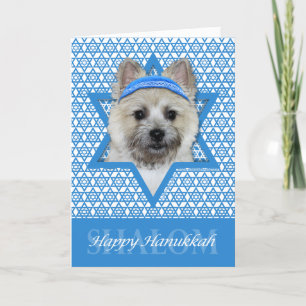 Cartes Pour Fêtes Annuelles Hanoukka Star of David - Cairn Terrier - Teddy Bea