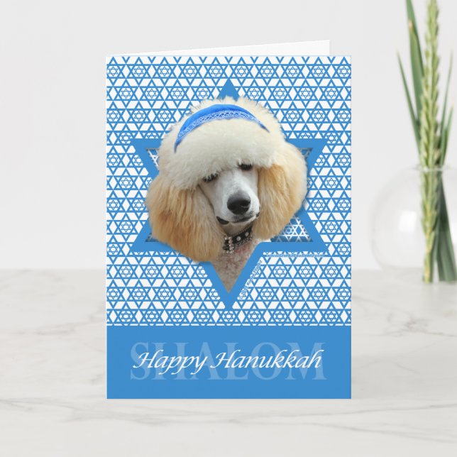 Cartes Pour Fêtes Annuelles Hanoukka Star of David - Poodle - Apricot (Devant)