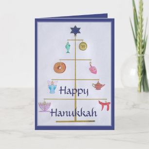 CARTES POUR FÊTES ANNUELLES HANOUKKA TREE