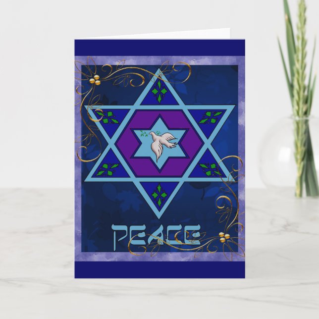Cartes Pour Fêtes Annuelles Hanukkah (Devant)