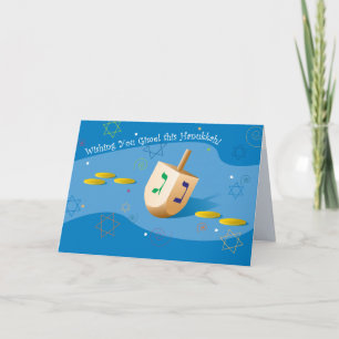 Cartes Pour Fêtes Annuelles Hanukkah card with Dreidel