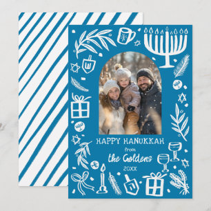 Cartes Pour Fêtes Annuelles Hanukkah Fantaisiste Photo personnalisée sous une